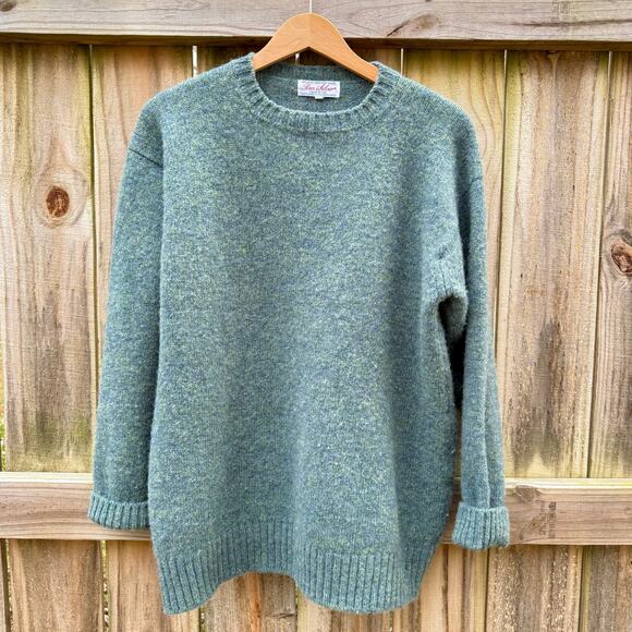BEN SILVER SHETLAND WOOL SWEATER — Made in Scotland - Picture 1 of 9